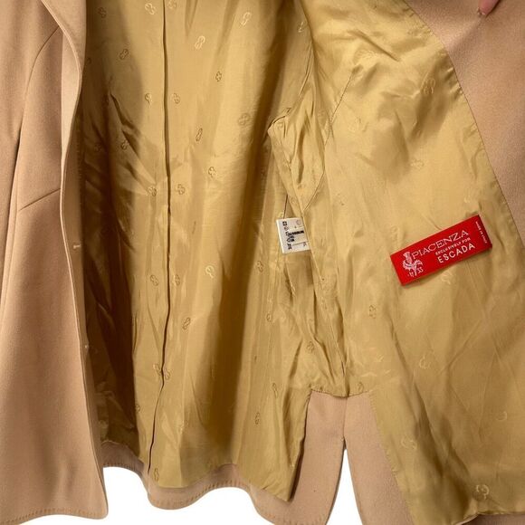 ESCADA Cashmere Jacket Size 42 US L Tan Piacenza Three Button Classic Designer - Picture 12 of 16